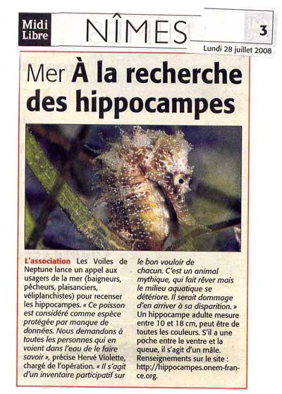 Article de presse du 28 juillet 2008